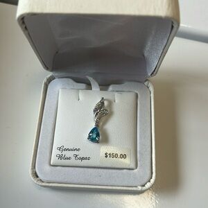 Genuine Blue Topaz Pendant